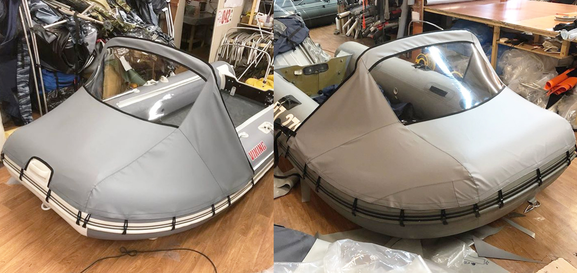 Тент носовой на лодку длиной 450-550 со стеклом