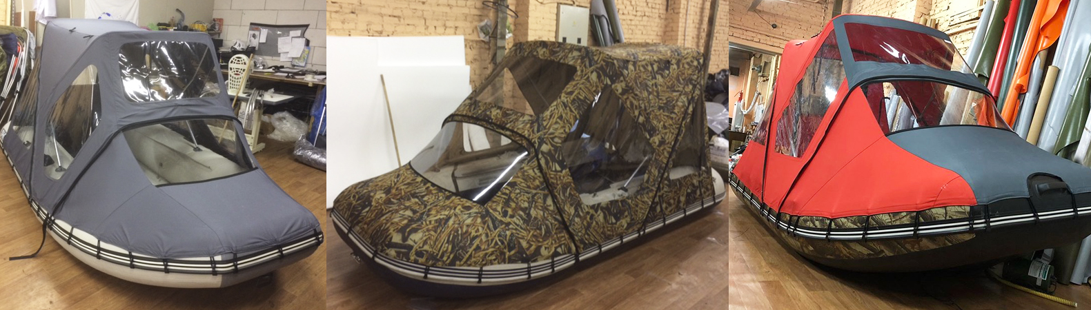 Тент ходовой комбинированный на лодку длиной 370-400 см