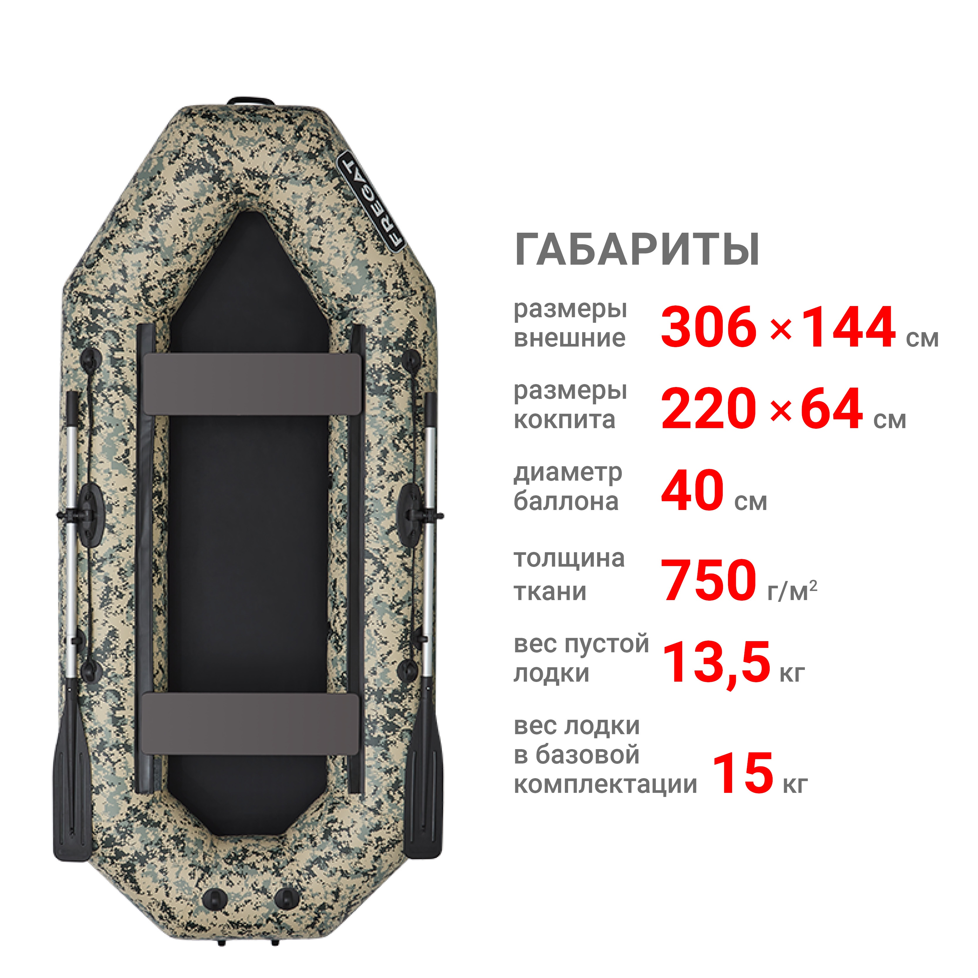 Лодка Фрегат М-5 камуфляж