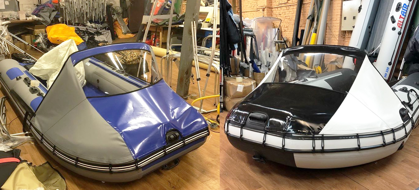 Тент носовой на лодку длиной 450-550 со стеклом