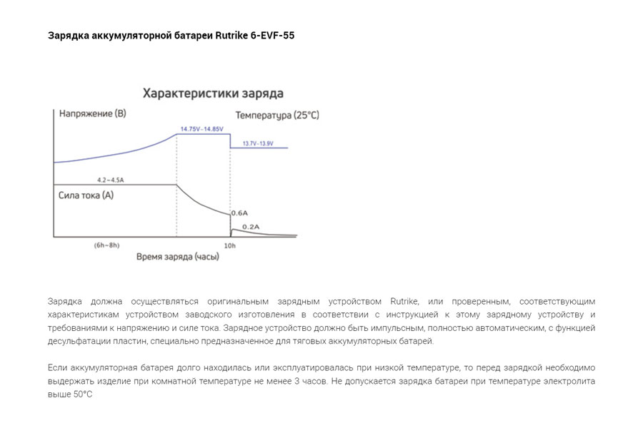 Тяговый аккумулятор RuTrike 6-EVF-55
