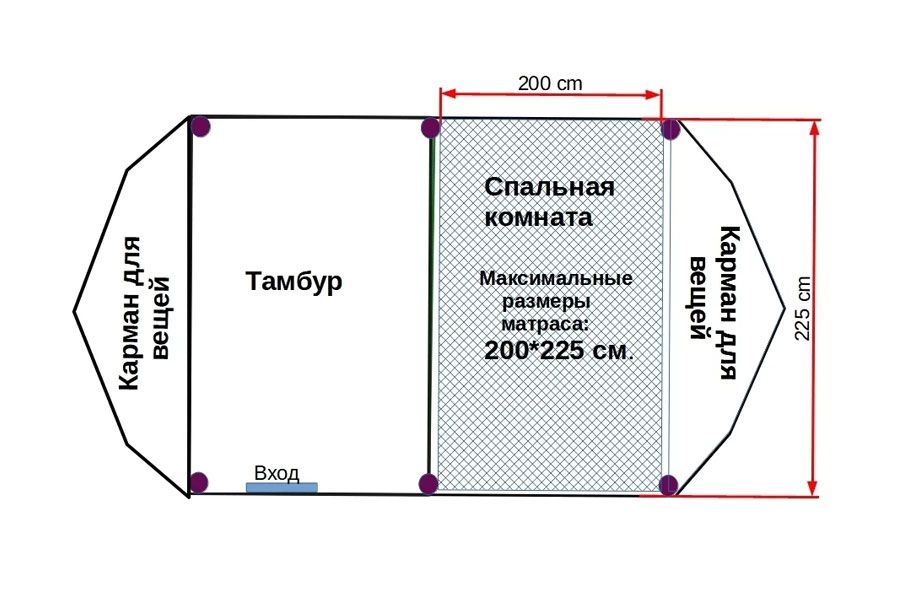 Палатка с надувным каркасом ANNKOR TnVLn-400