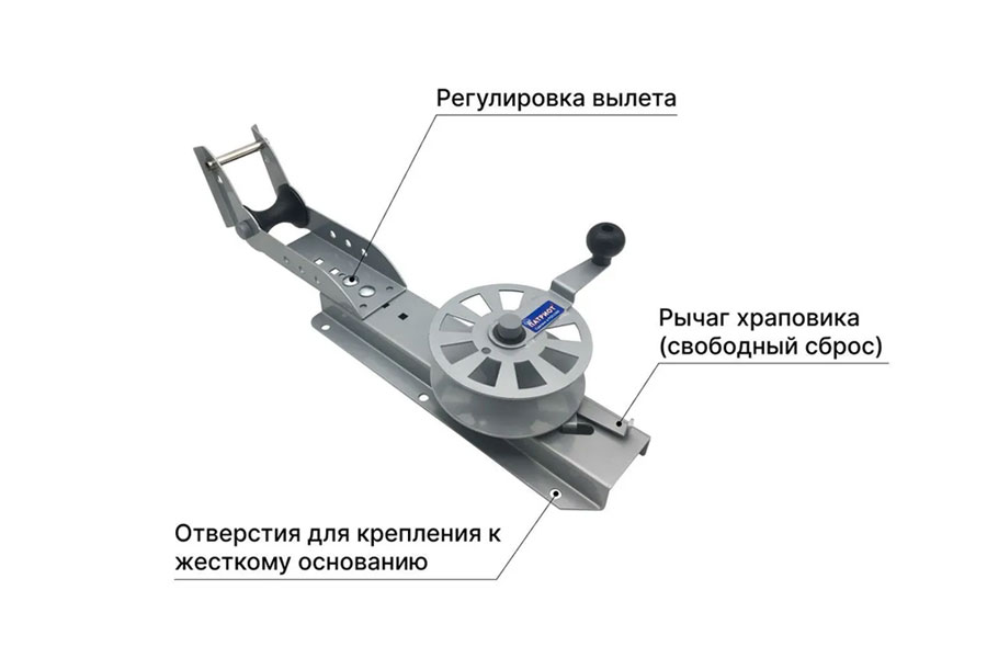 Якорная лебедка ручная Патриот для крепления к жесткому основанию (1030005)