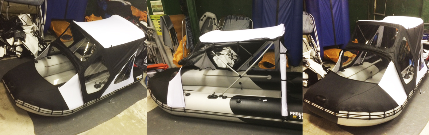 Тент ходовой комбинированный на лодку длиной 370-400 см