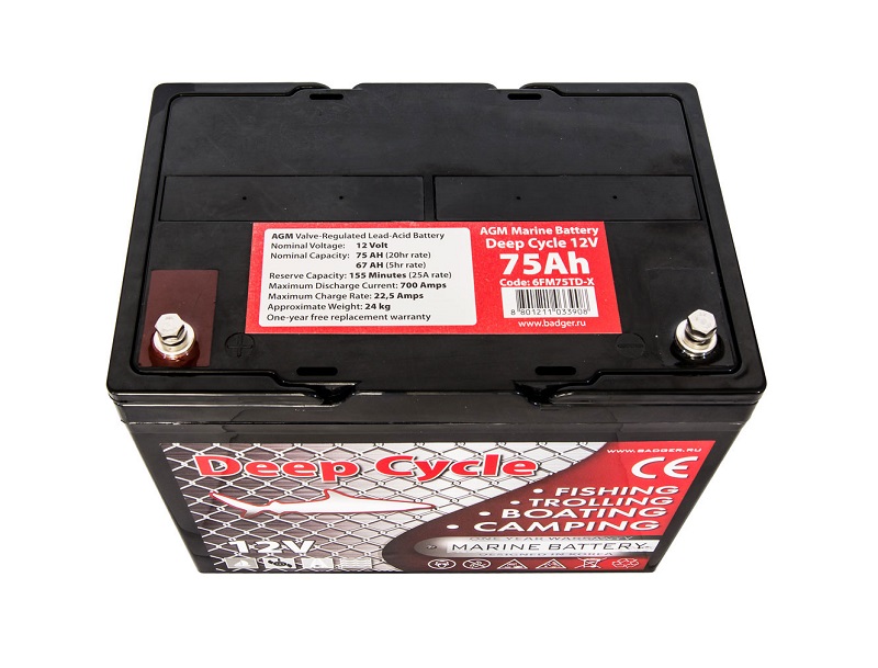 Тяговый аккумулятор Deep Cycle AGM 75Ah 12V