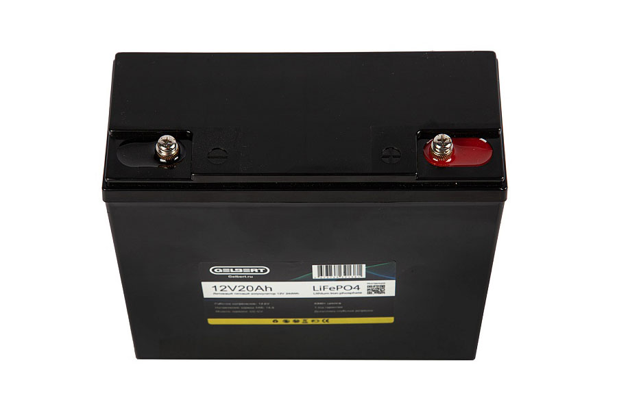 Литиевый тяговый аккумулятор Gelbert LiFePO4 (12V/20Ah/20A/240Wh) [6-DZF-20, 6-DZM-20]