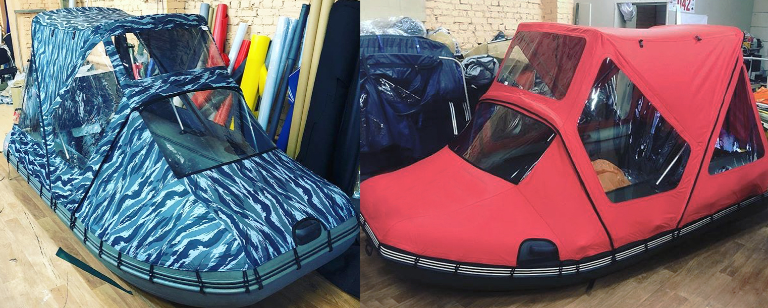 Тент ходовой комбинированный на лодку длиной 370-400 см