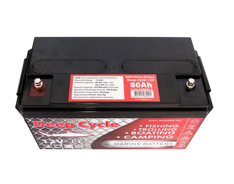 Тяговый аккумулятор Deep Cycle AGM 80Ah 12V