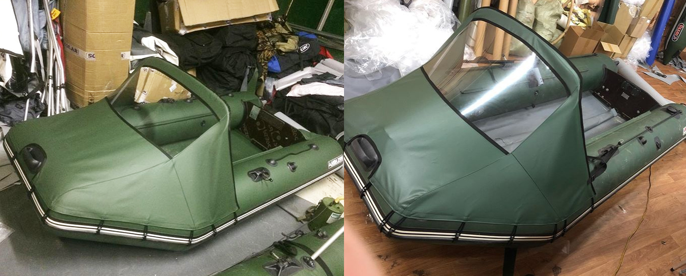 Тент носовой на лодку длиной 450-550 со стеклом