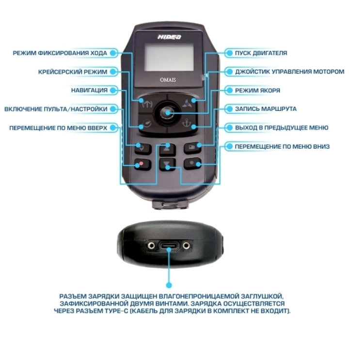 Электромотор носовой HIDEA OMS150S 12V/60